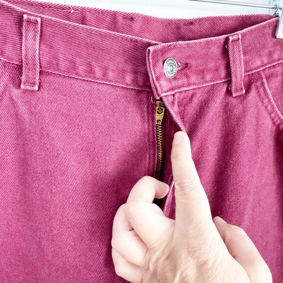 VTG LEE Burgundy Maroon Wine Colored High Waisted Mom Jeans Tapered Leg SEE NOTE - Picture 6 of 16